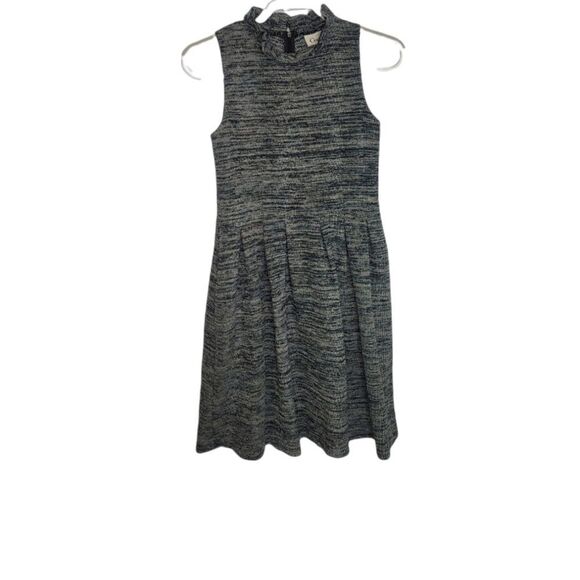 ANTHROPOLOGIE Ganni dress pinnacle ruffle neck textured with pockets XS - Picture 3 of 13